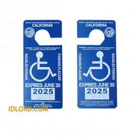 Fake California Handicap Parking Permit Card 2025