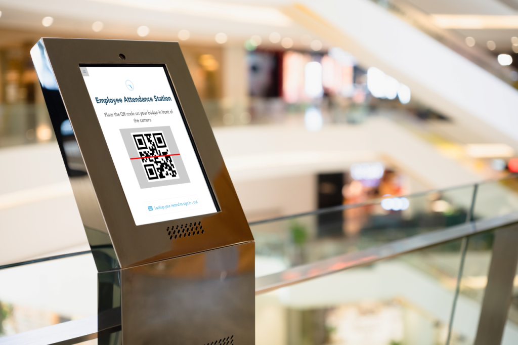 Employee ID card with QR code and RFID for secure access control