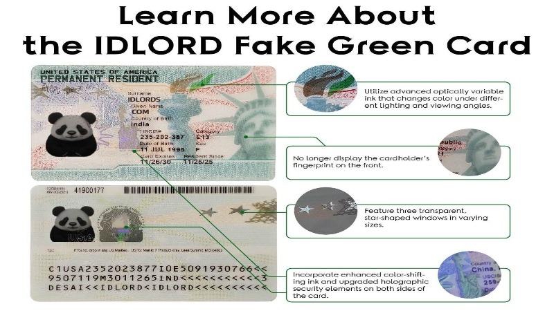 Low-quality ID comparison showing poor print and incorrect details