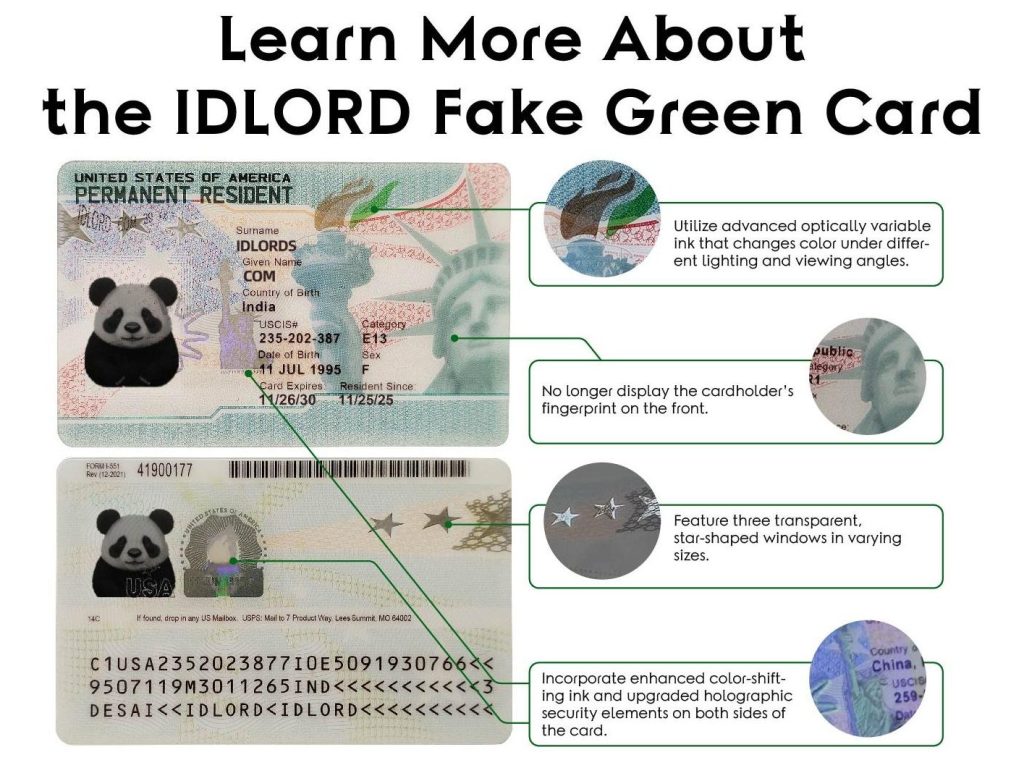 Low-quality ID comparison showing poor print and incorrect details